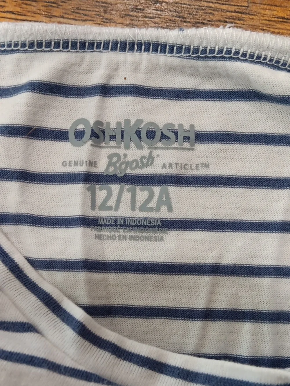 Oshkosh Girls  Shirt  Blue And White Stripe.